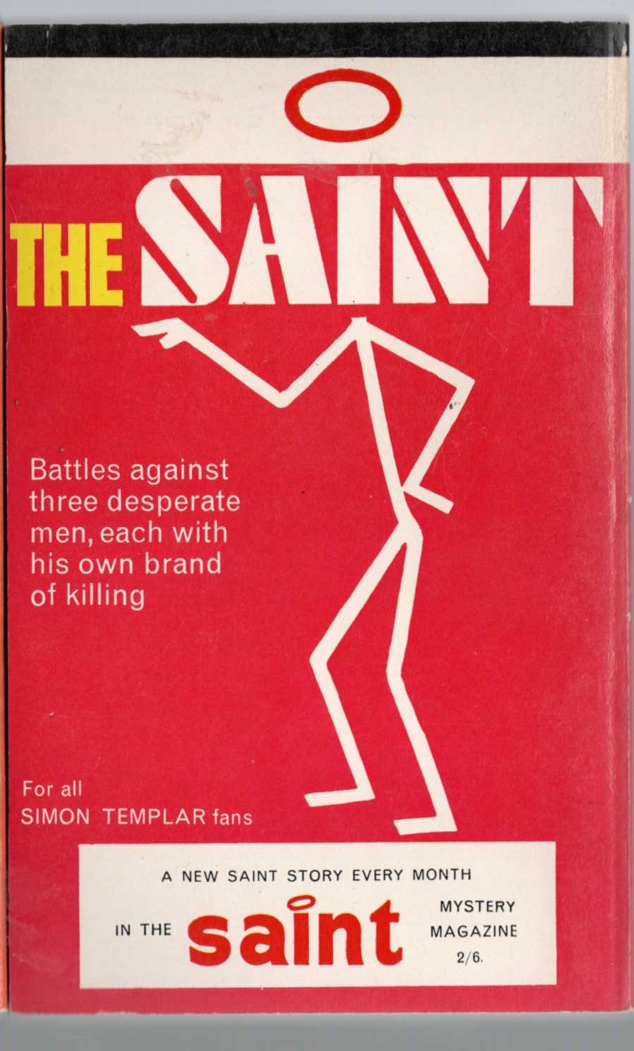 Leslie Charteris  FEATURING THE SAINT magnified rear book cover image