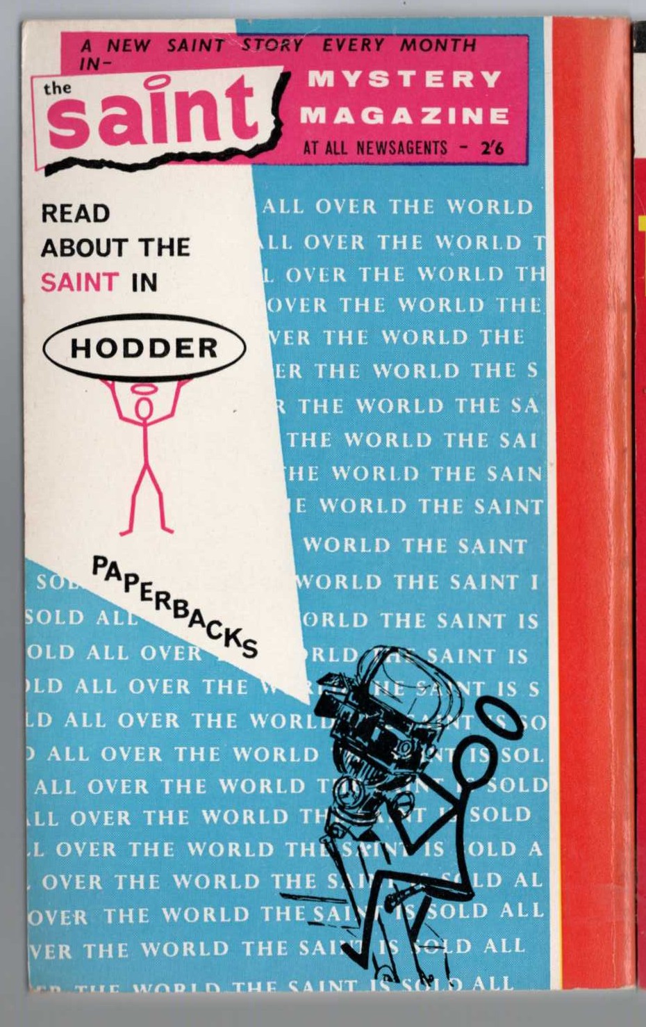 Leslie Charteris  THE SAINT ON GUARD magnified rear book cover image