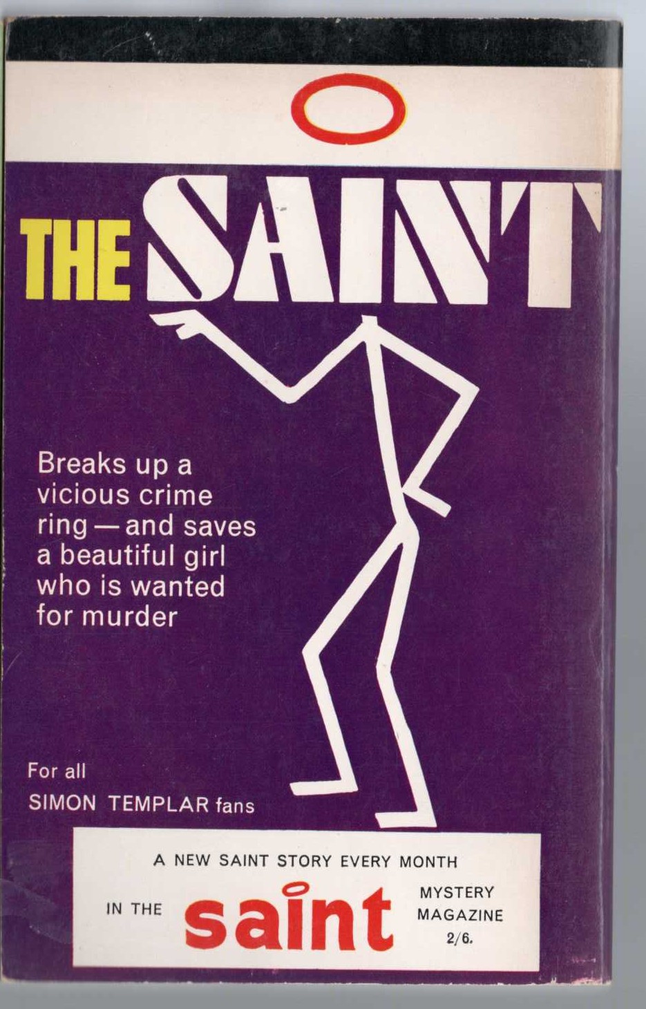 Leslie Charteris  THE SAINT MEETS HIS MATCH magnified rear book cover image
