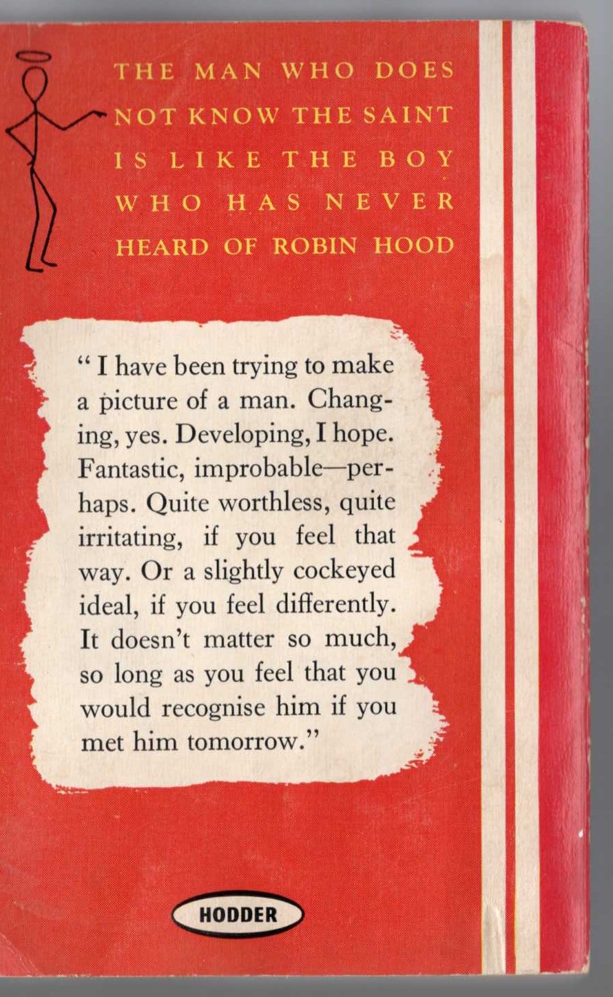 Leslie Charteris  THE SAINT AROUND THE WORLD magnified rear book cover image