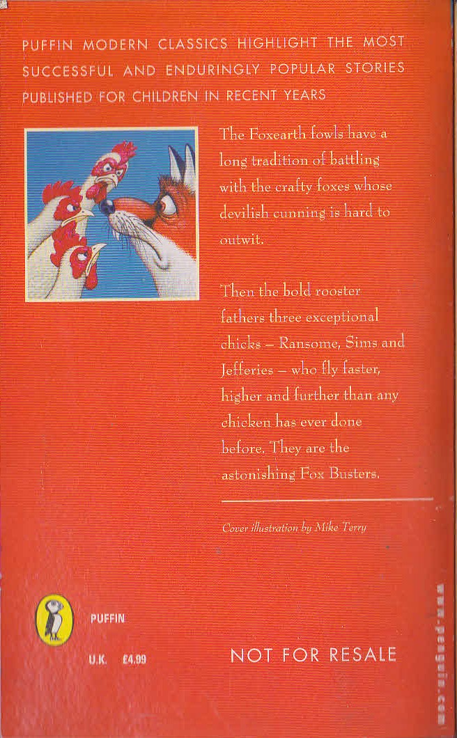 Dick King-Smith  THE FOX BUSTERS magnified rear book cover image