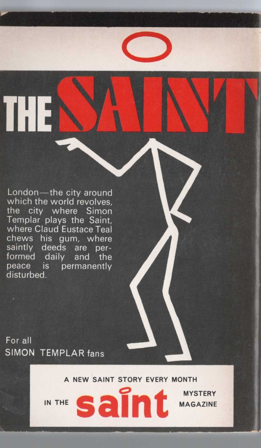 Leslie Charteris  THE SAINT IN LONDON magnified rear book cover image