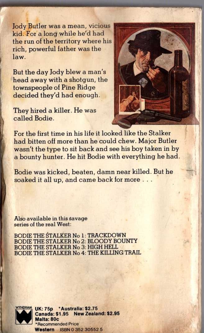 Neil Hunter  BODIE THE STALKER #5: HANGTOWN magnified rear book cover image