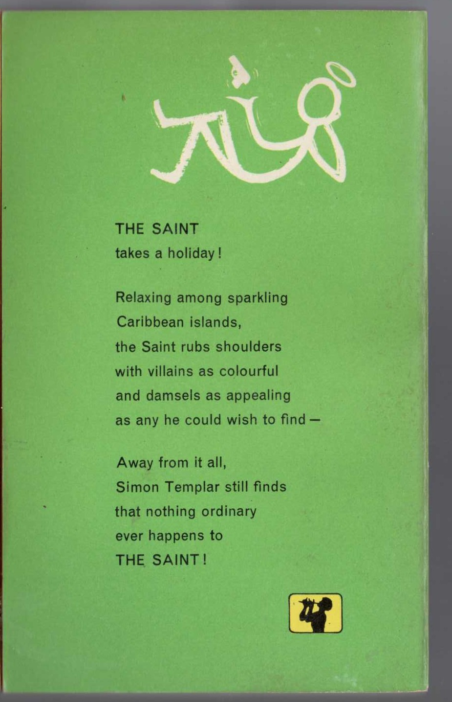 Leslie Charteris  THE SAINT ON THE SPANISH MAIN magnified rear book cover image