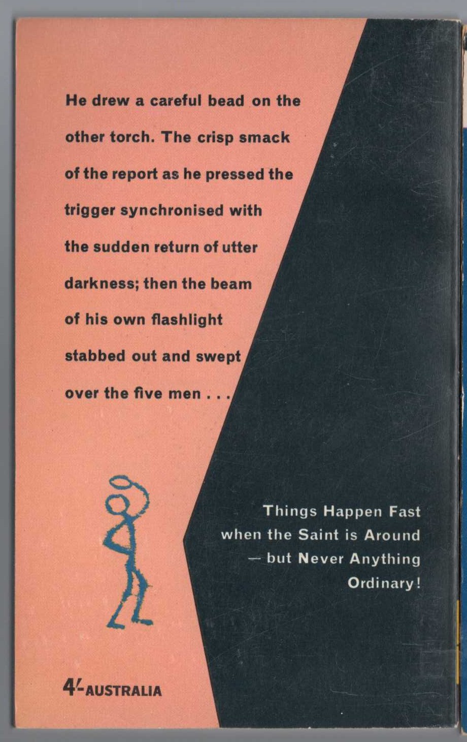 Leslie Charteris  THE SAINNT GOES ON magnified rear book cover image