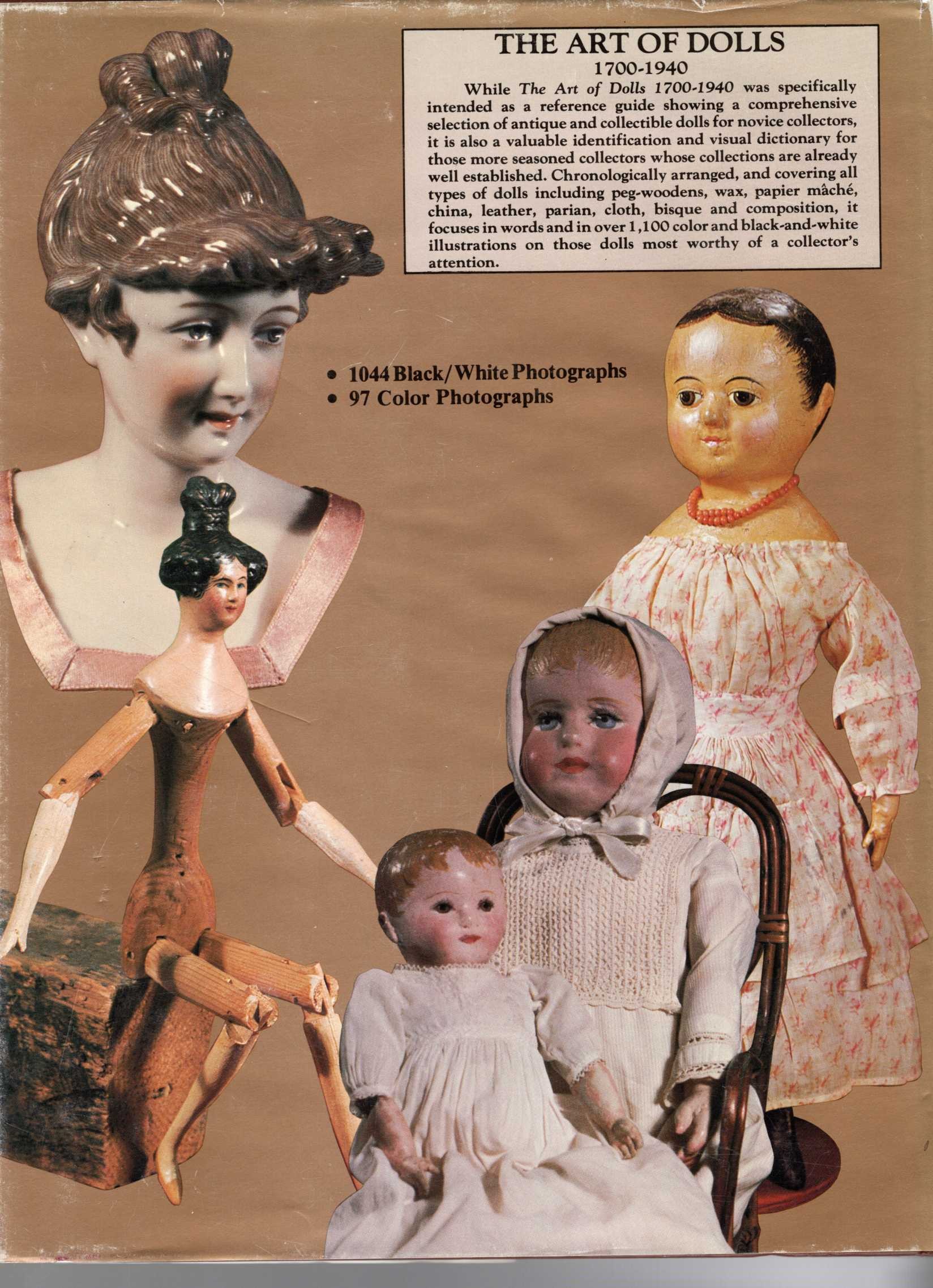 THE ART OF DOLLS 1700-1940 magnified rear book cover image