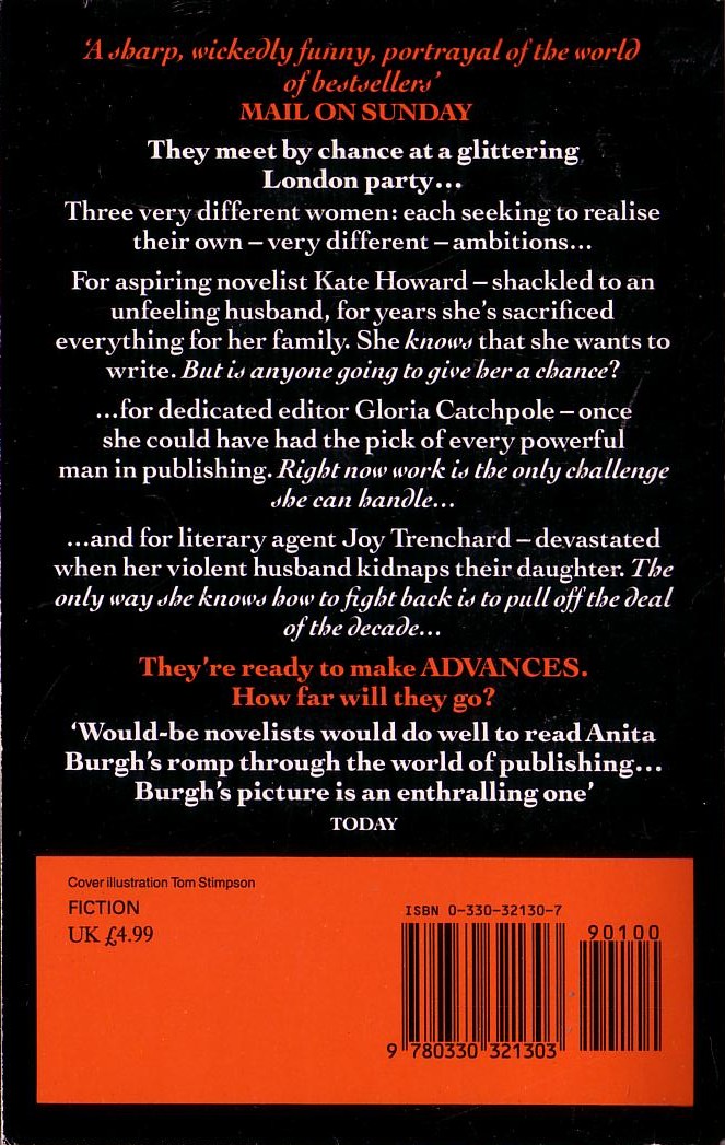 Anita Burgh  ADVANCES magnified rear book cover image