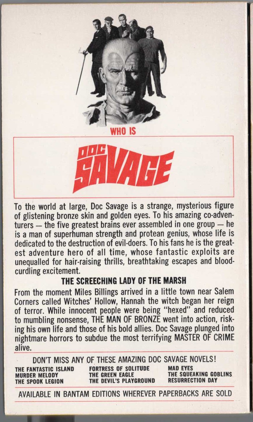 Kenneth Robeson  DOC SAVAGE: HEX magnified rear book cover image