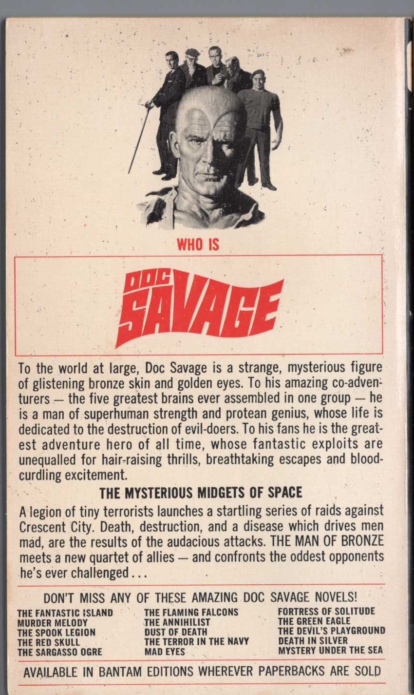 Kenneth Robeson  DOC SAVAGE: THE GOLD OGRE magnified rear book cover image