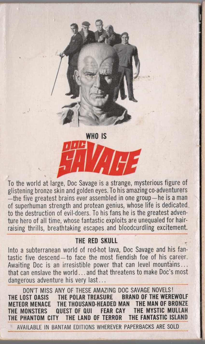 Kenneth Robeson  DOC SAVAGE: THE RED SKULL magnified rear book cover image