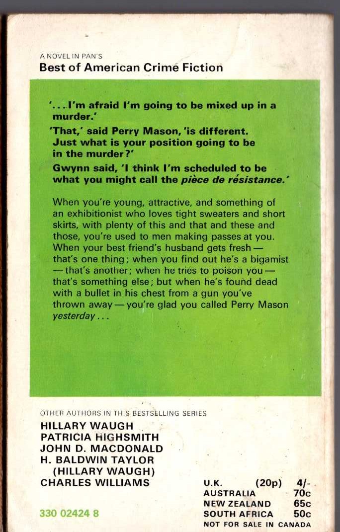 Erle Stanley Gardner  THE CASE OF THE BIGAMOUS SPOUSE magnified rear book cover image