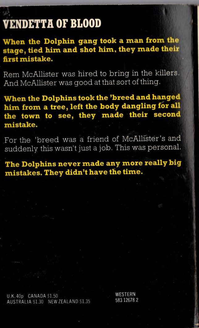 Matt Chisholm  HELL FOR McALLISTER magnified rear book cover image