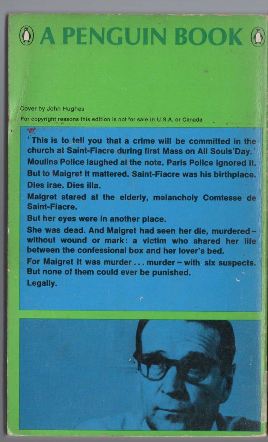 Georges Simenon  MAIGRET GOES HOME magnified rear book cover image