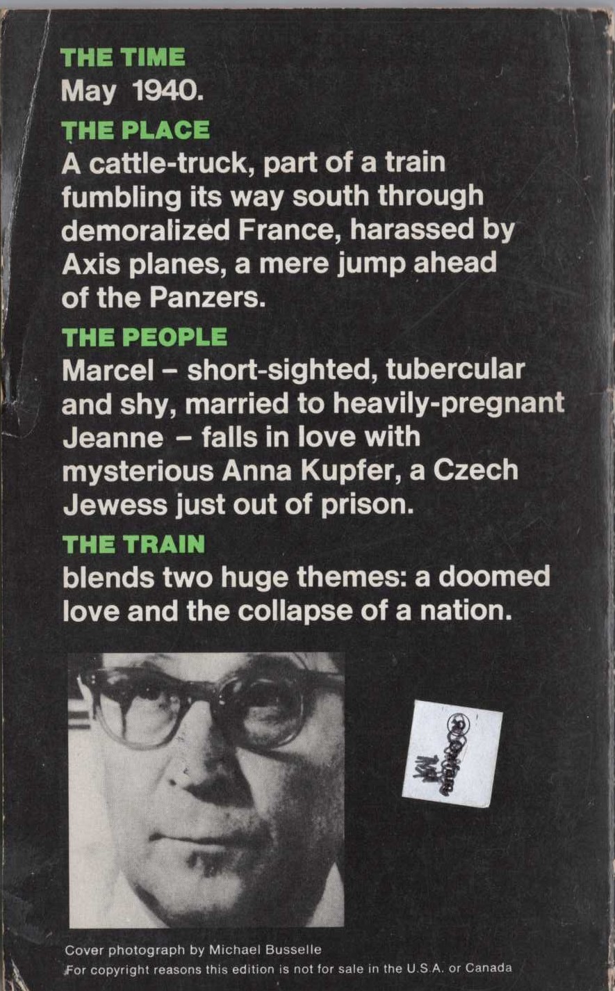 Georges Simenon  THE TRAIN magnified rear book cover image