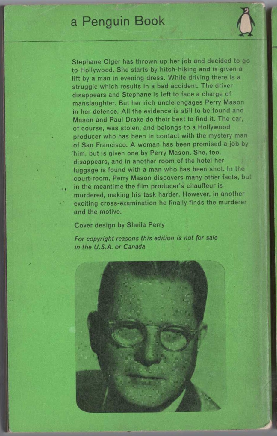 Erle Stanley Gardner  THE CASE OF THE HAUNTED HUSBAND magnified rear book cover image