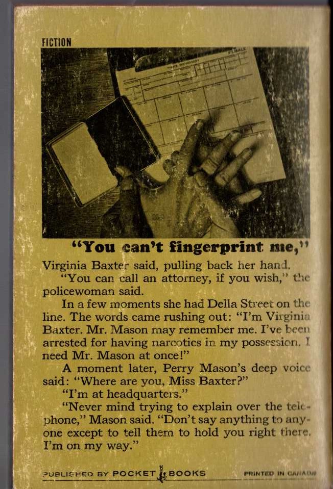 Erle Stanley Gardner  THE CASE OF THE HORRIFIED HEIRS magnified rear book cover image