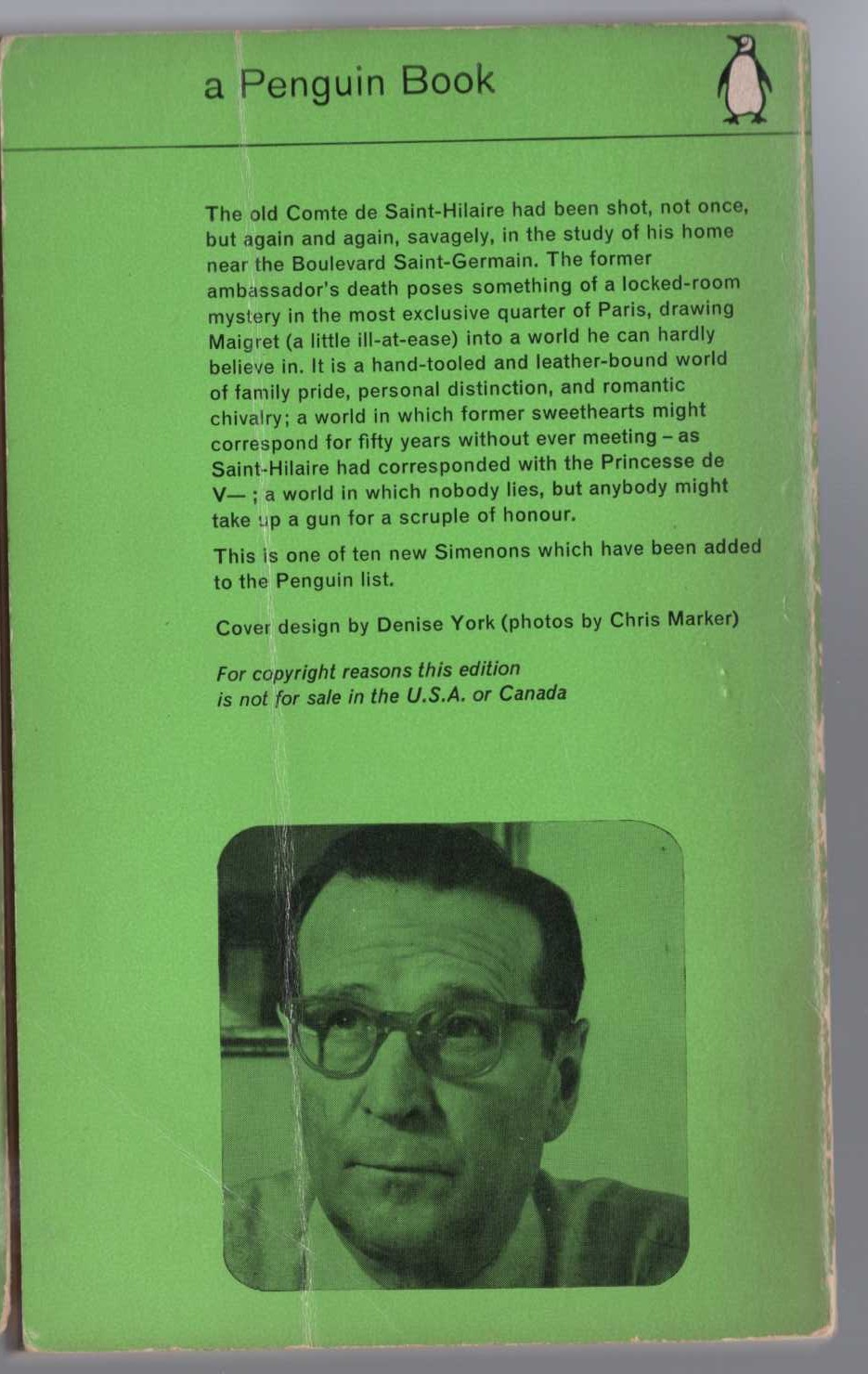 Georges Simenon  MAIGRET IN SOCIETY magnified rear book cover image