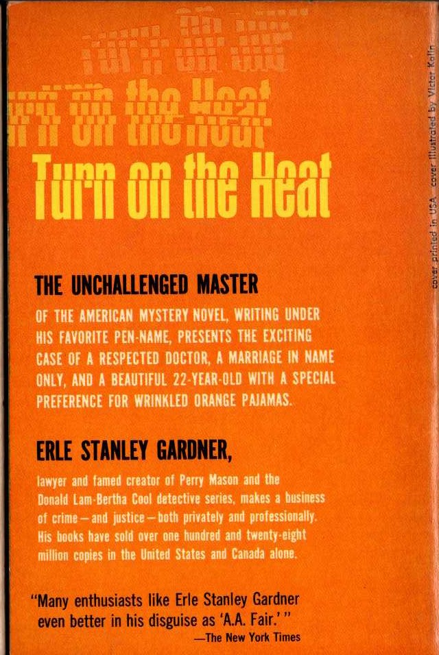 A.A. Fair  TURN ON THE HEAT magnified rear book cover image