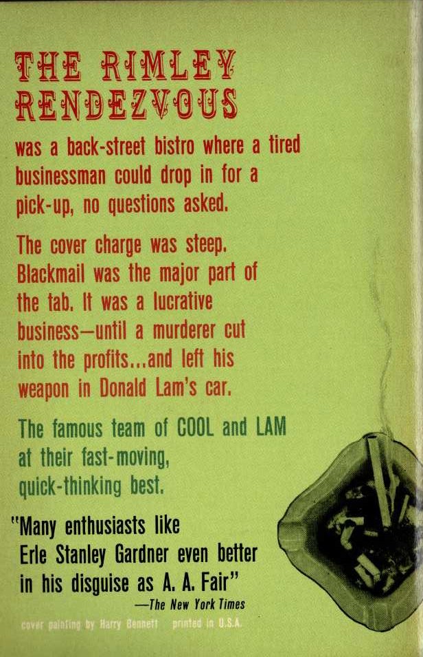 A.A. Fair  GIVE 'EM THE AX magnified rear book cover image