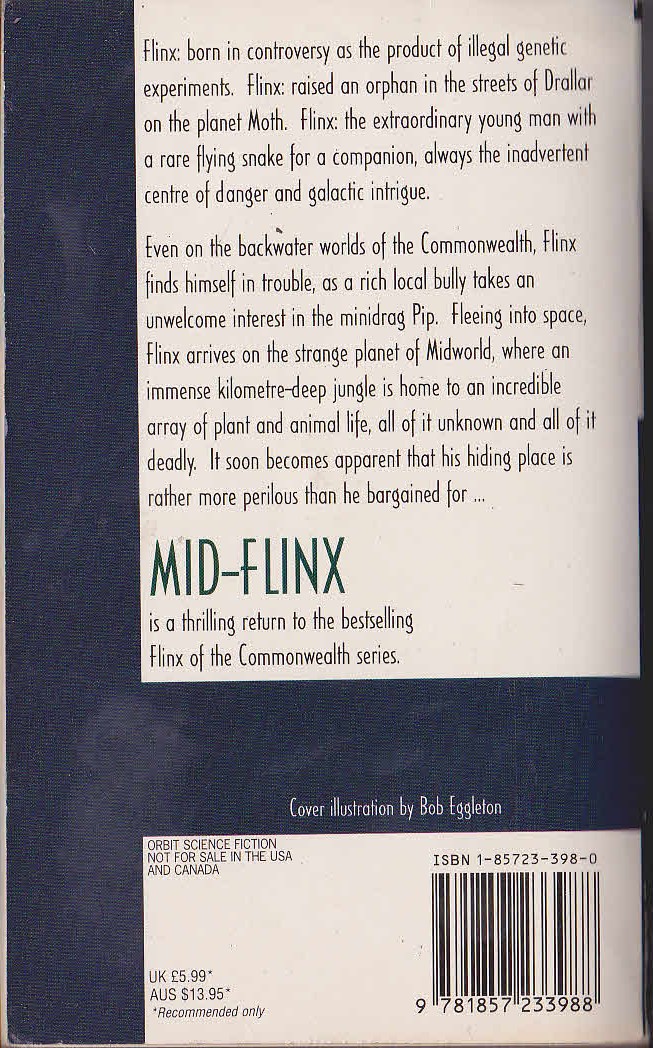 Alan Dean Foster  MID-FLINX magnified rear book cover image