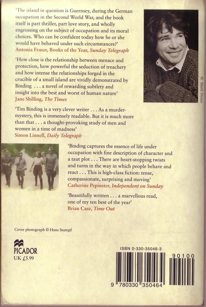 Tim Binding  ISLAND MADNESS magnified rear book cover image