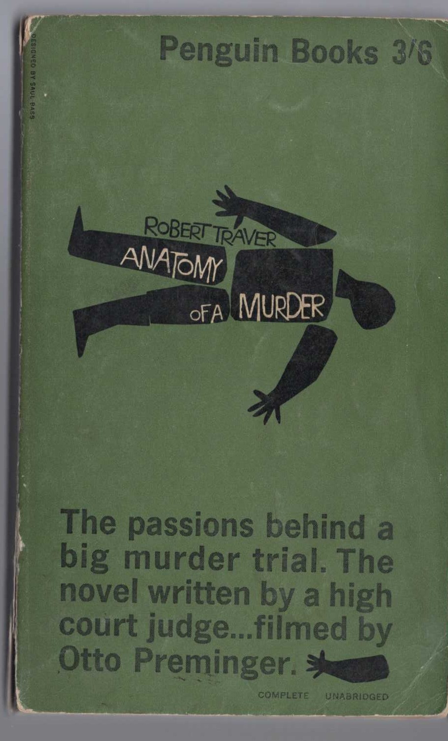 Robert Traver  ANATOMY OF A MURDER front book cover image