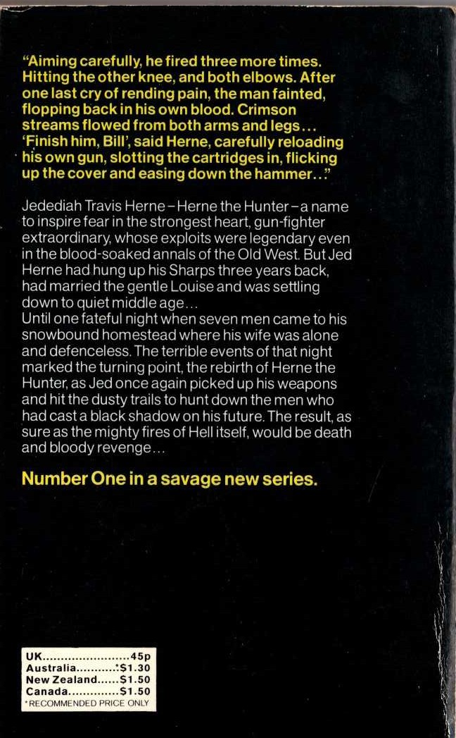 John McLaglen  HERNE THE HUNTER 1: WHITE DEATH magnified rear book cover image
