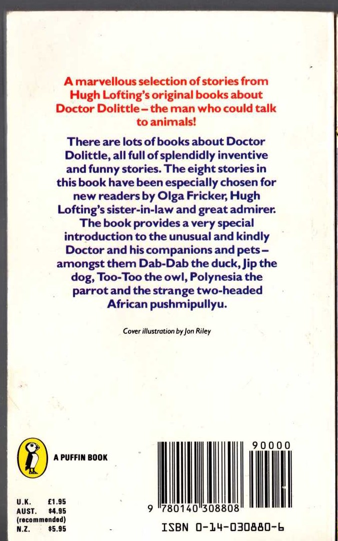 Hugh Lofting  INTRODUCING DOCTOR DOLITTLE magnified rear book cover image