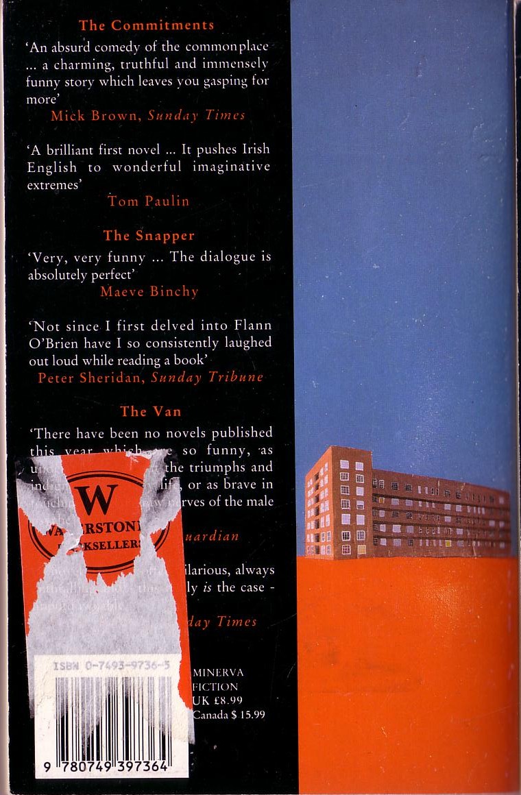 Roddy Doyle  THE BARRYTOWN TRILOGY: THE COMMITMENTS/ THE SNAPPER/ THE VAN magnified rear book cover image