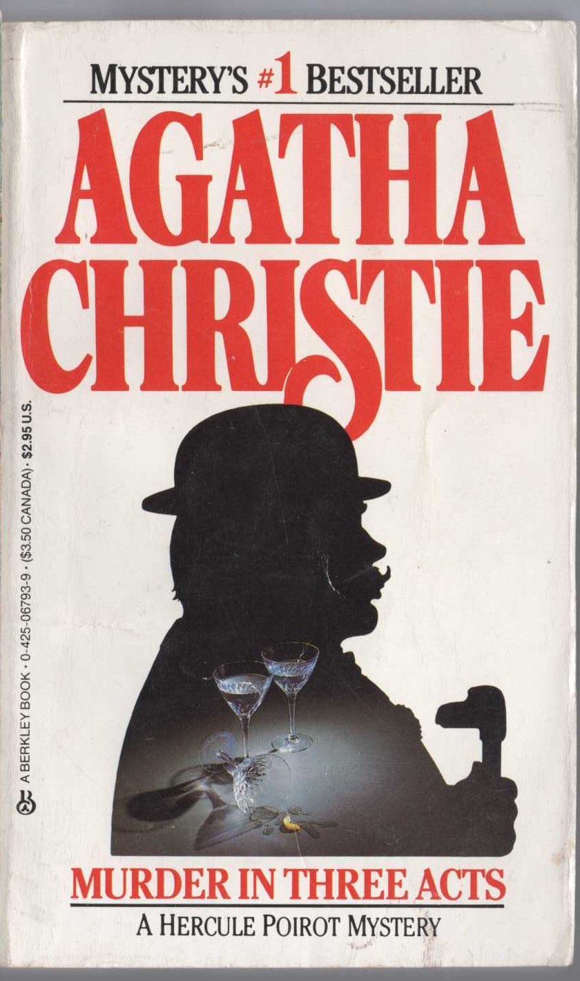 Agatha Christie  MURDER IN THREE ACTS front book cover image