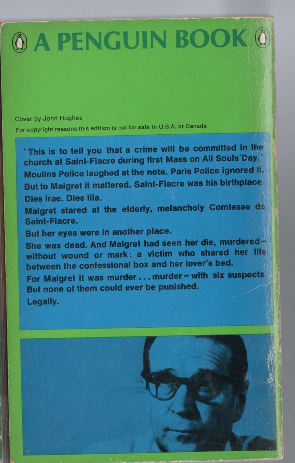 Georges Simenon  MAIGRET GOES HOME magnified rear book cover image