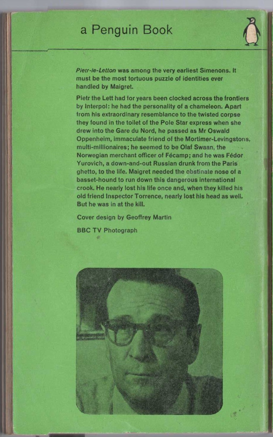Georges Simenon  MAIGRET AND THE ENIGMATIC LETT magnified rear book cover image