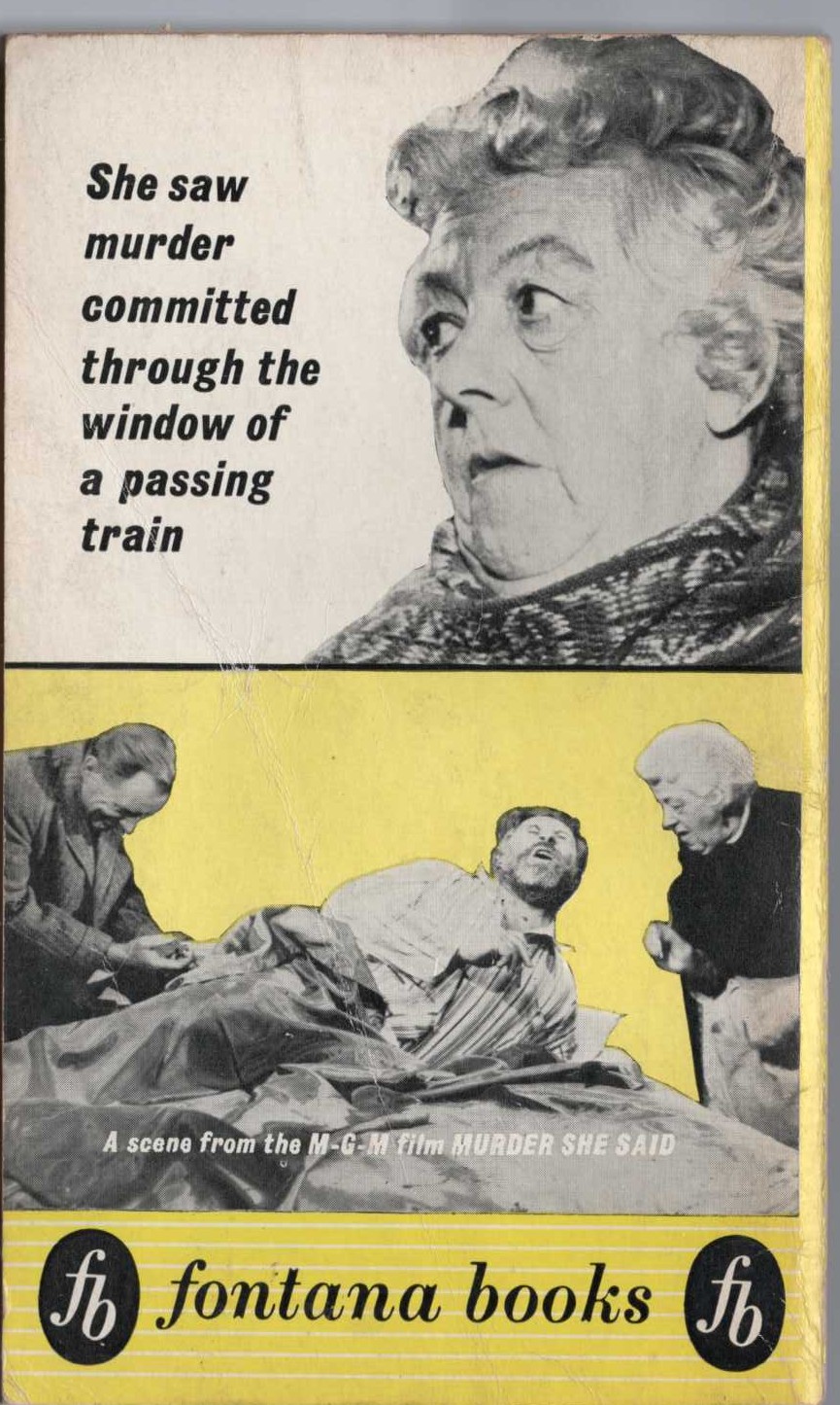 Agatha Christie  4.50 FROM PADDINGTON (Film: Murder She Said) magnified rear book cover image