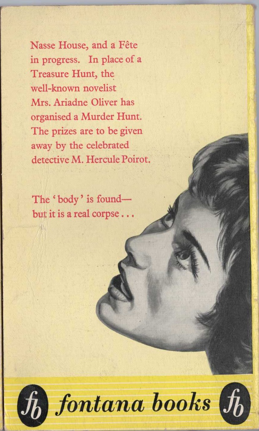 Agatha Christie  DEAD MAN'S FOLLY magnified rear book cover image