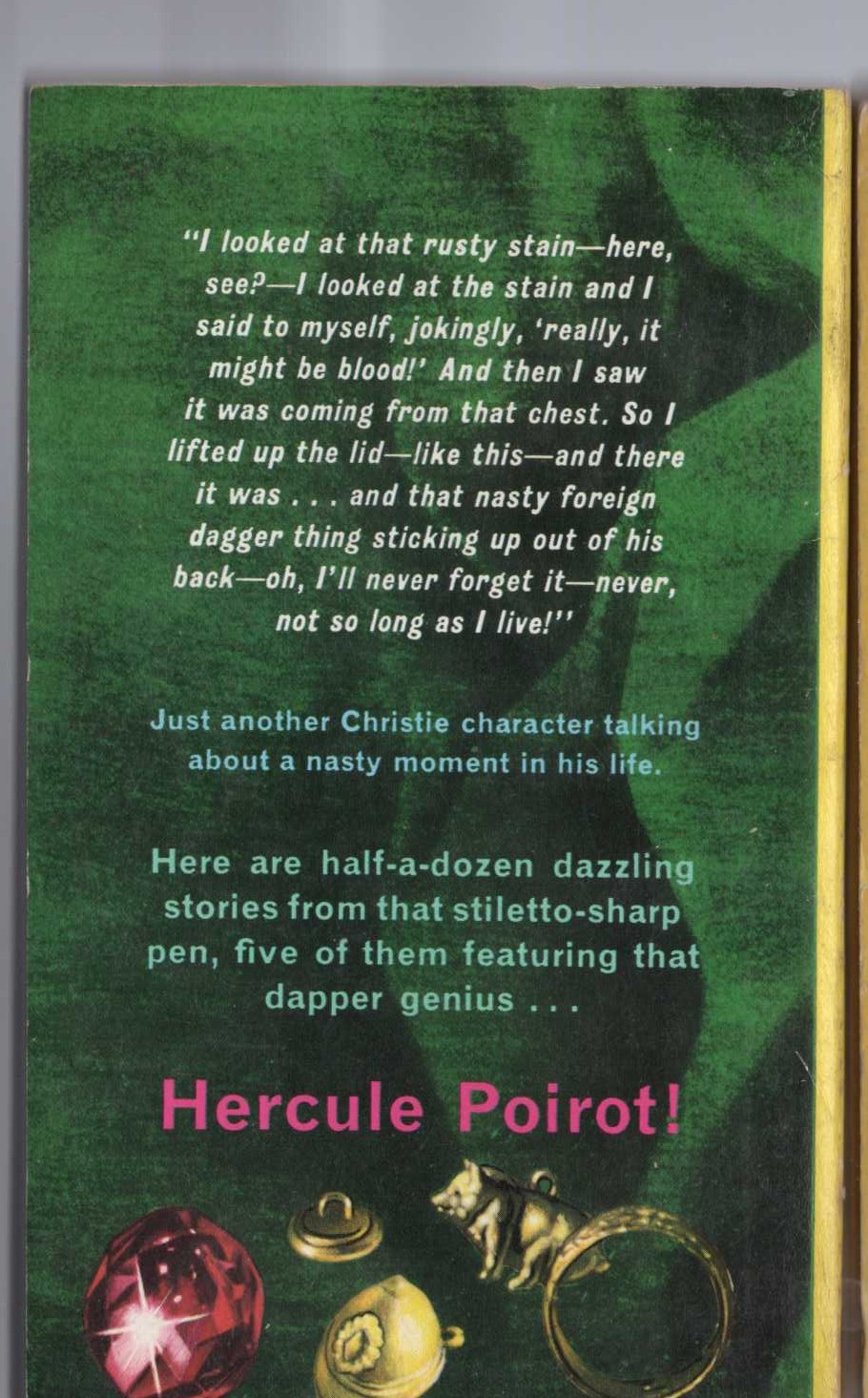 Agatha Christie  THE ADVENTURES OF THE CHRISTMAS PUDDING magnified rear book cover image