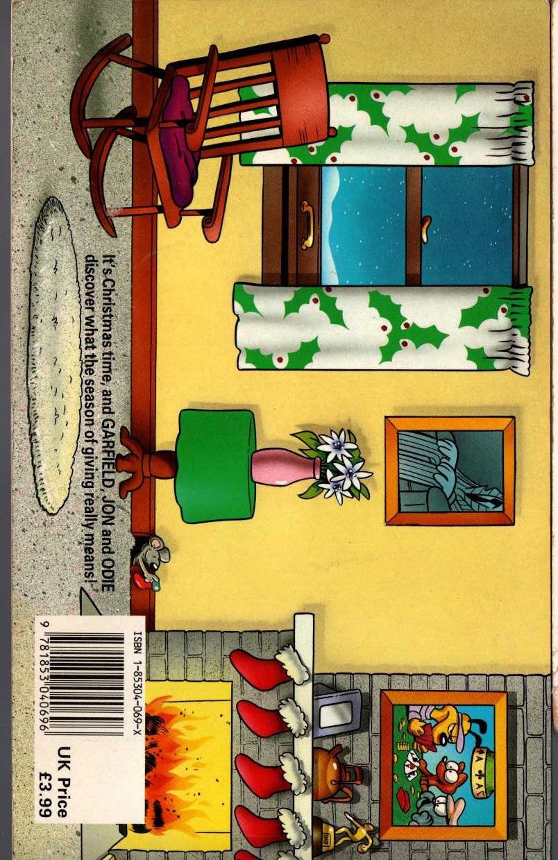 Jim Davis  GARFIELD CHRISTMAS magnified rear book cover image