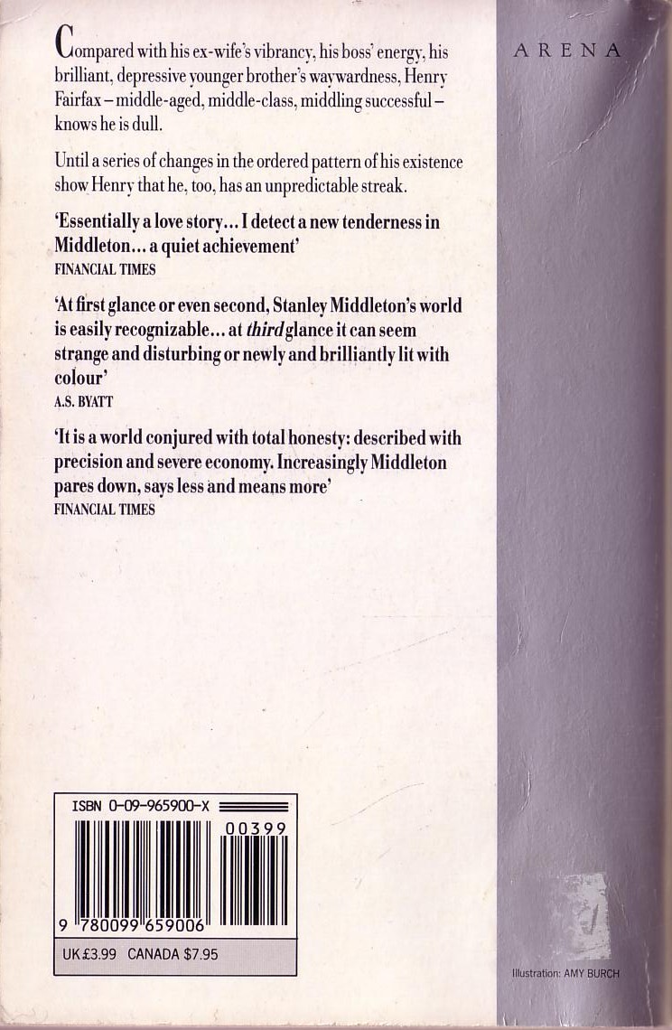 Stanley Middleton  VACANT PLACES magnified rear book cover image