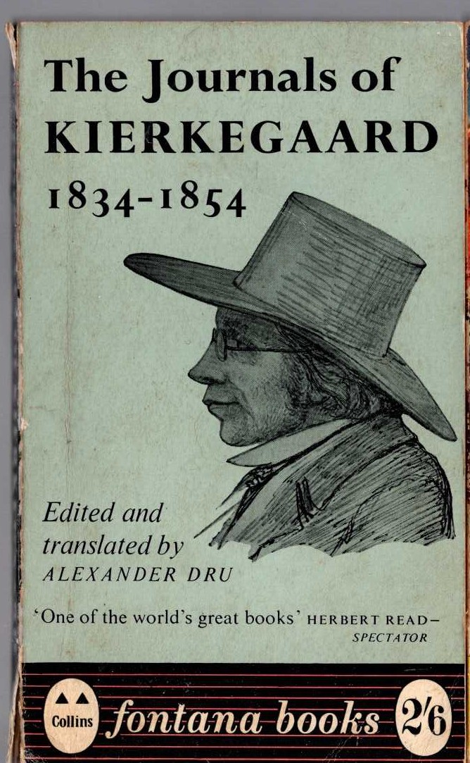 The JOURNALS OF KIERKEGAARD 1834-1854 Edited bu Alexander Dru front book cover image