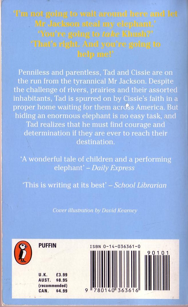 Gillian Cross  THE GREAT ELEPHANT CHASE magnified rear book cover image
