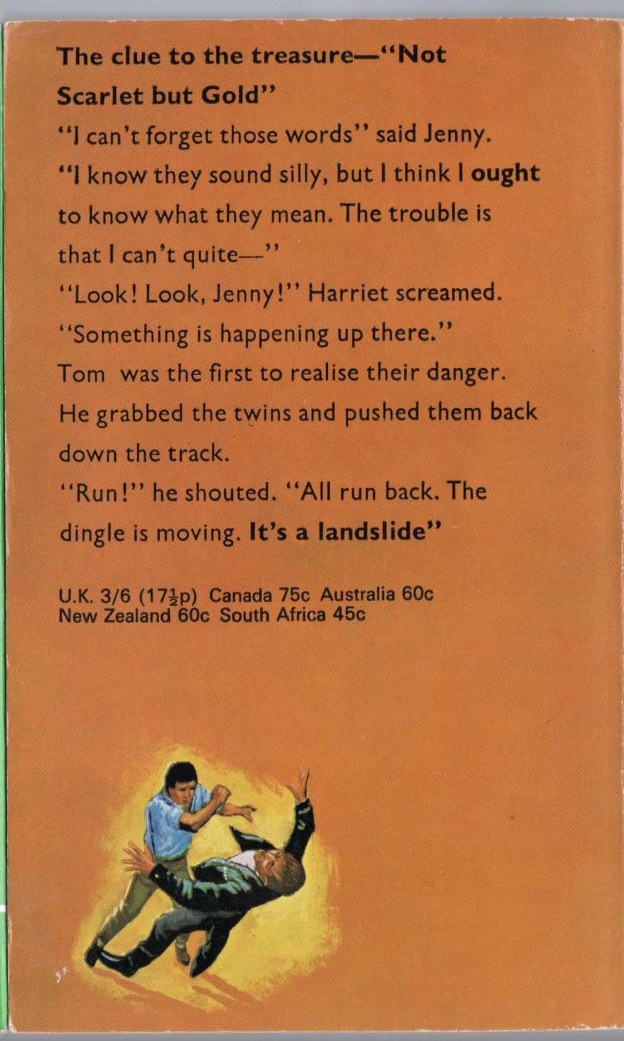 Malcolm Saville  NOT SCARLET BUT GOLD magnified rear book cover image