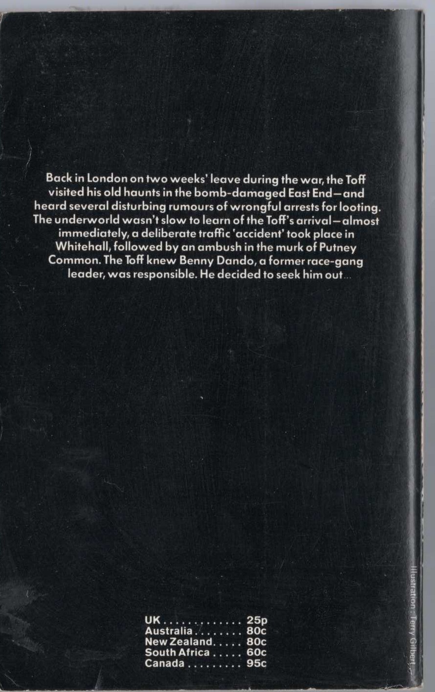 John Creasey  THE TOFF IS BACK magnified rear book cover image