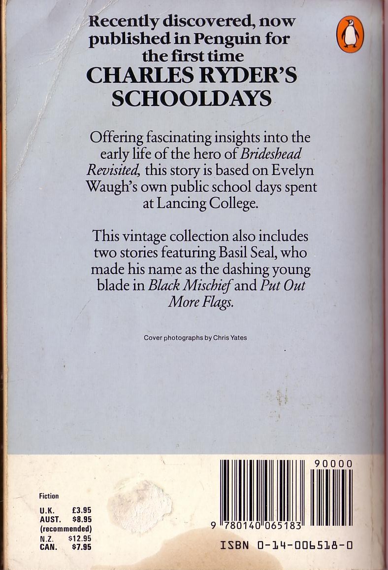 Evelyn Waugh  WORK SUSPENDED and Other Stories magnified rear book cover image