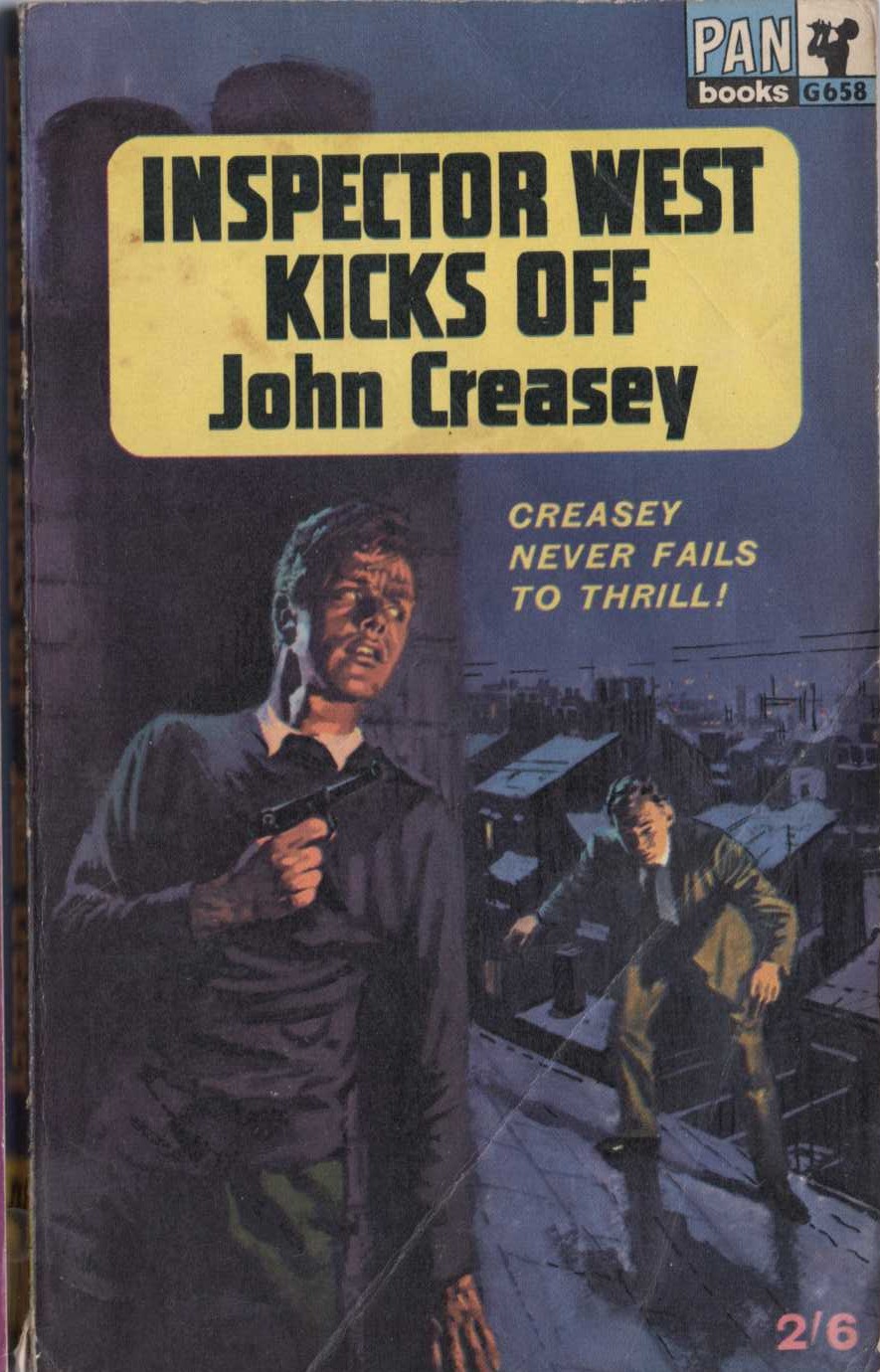 John Creasey  INSPECTOR WEST KICKS OFF front book cover image
