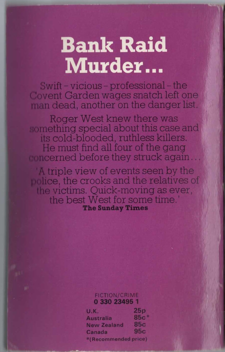 John Creasey  LOOK THREE WAYS AT MURDER magnified rear book cover image