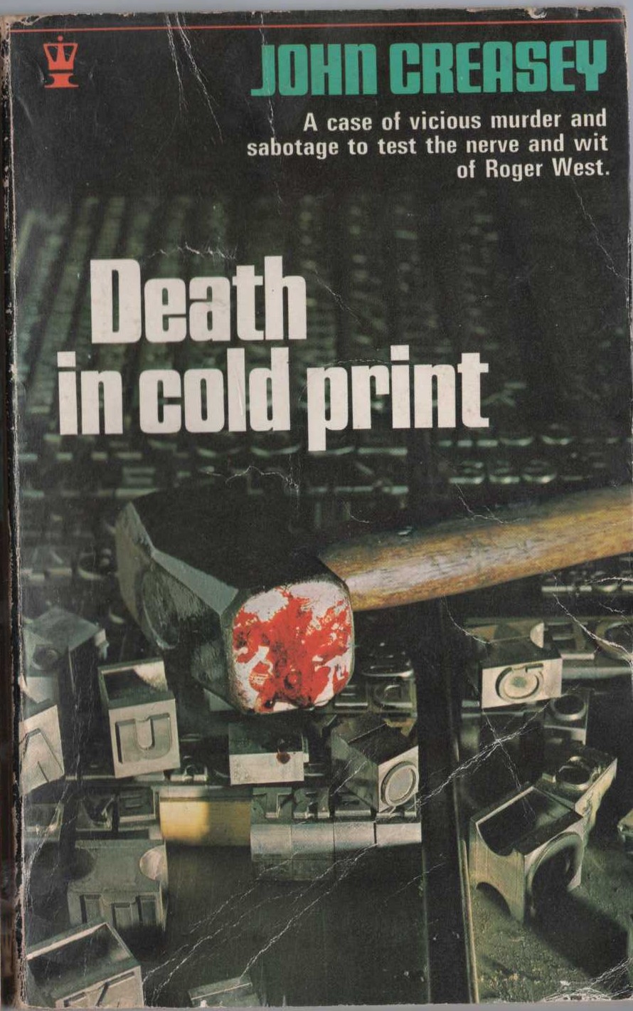 John Creasey  DEATH IN COLD PRINT front book cover image