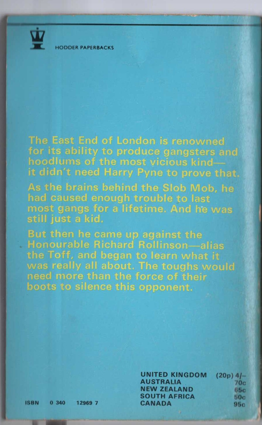 John Creasey  THE TOFF AND THE TOUGHS magnified rear book cover image