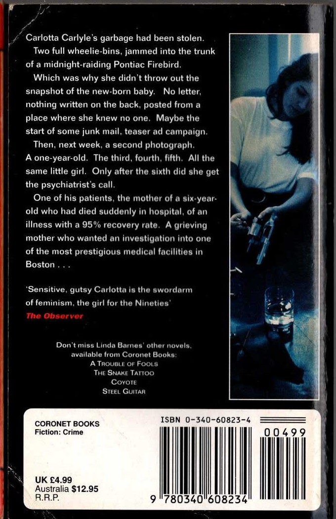 Linda Barnes  SNAPSHOT magnified rear book cover image