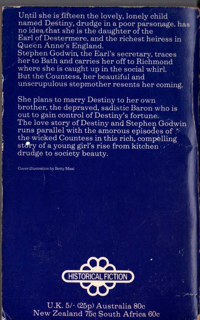 Denise Robins  MY LADY DESTINY magnified rear book cover image