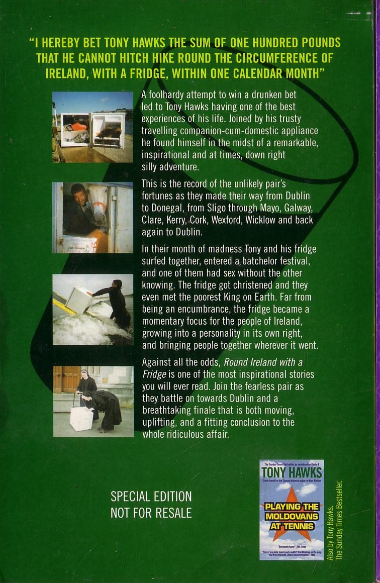Tony Hawks  ROUND IRELAND WITH A FRIDGE magnified rear book cover image