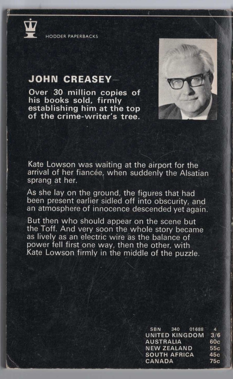 John Creasey  A ROCKET FOR THE TOFF magnified rear book cover image